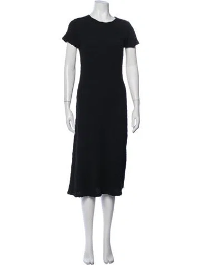 Pre-owned Ali Golden Crew Neck Midi Length Dress In Black