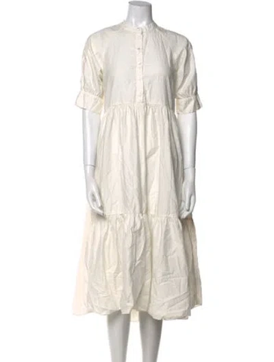 Pre-owned Ali Golden Crew Neck Midi Length Dress In Neutral