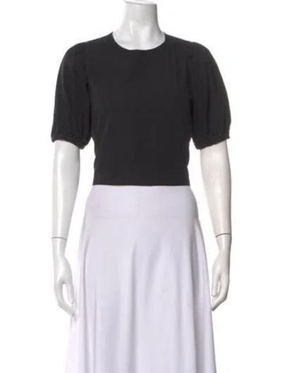 Pre-owned Ali Golden Crew Neck Short Sleeve Top In Black