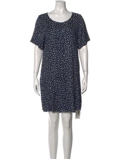 Pre-owned Ali Golden Polka Dot Print Mini Dress In Blue