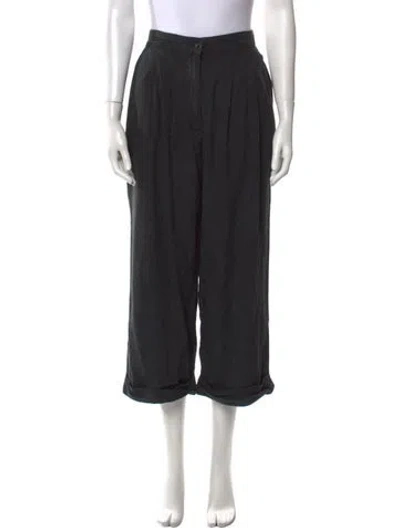 Pre-owned Ali Golden Silk Wide Leg Pants In Black
