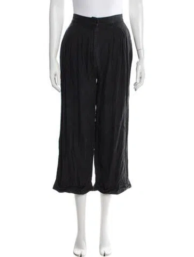 Pre-owned Ali Golden Silk Wide Leg Pants In Black