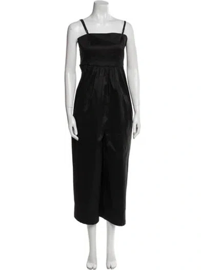 Pre-owned Ali Golden Square Neckline Jumpsuit In Black