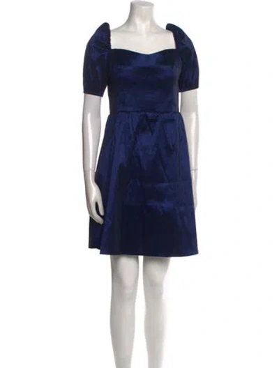 Pre-owned Ali Golden Square Neckline Mini Dress In Blue