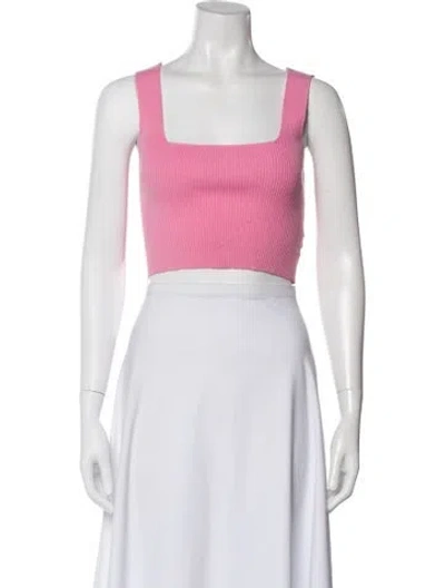 Pre-owned Ali Golden Square Neckline Sleeveless Crop Top In Pink