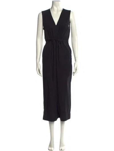 Pre-owned Ali Golden V-neck Jumpsuit In Black