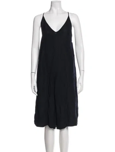 Pre-owned Ali Golden V-neck Jumpsuit In Blue