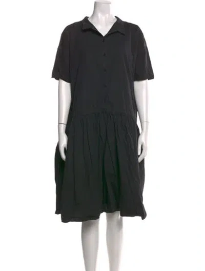 Pre-owned Ali Golden V-neck Midi Length Dress In Black