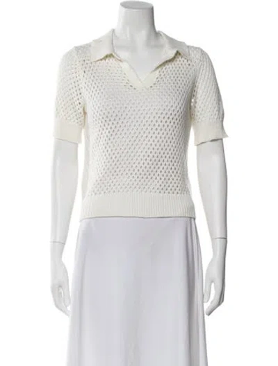 Pre-owned Ali Golden V-neck Sweater In White