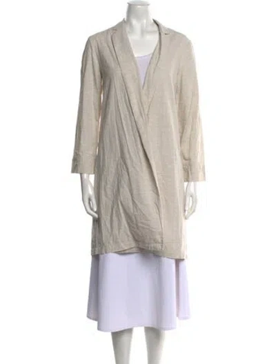 Pre-owned Ali Golden V-neck Three-quarter Sleeve Tunic In Neutral