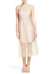 Ali & Jay Leopard Print Sheet Midi Sleeveless Dress In Beige In Beige