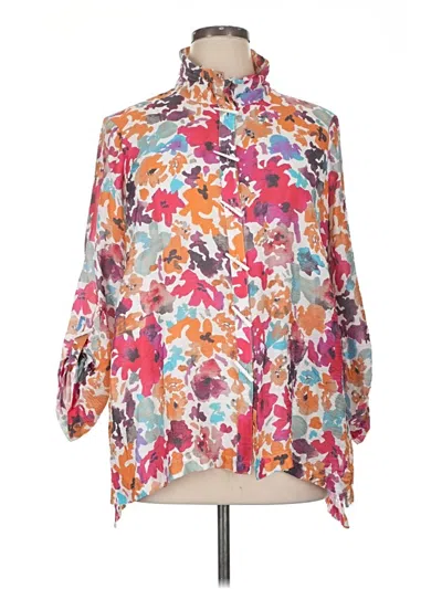 Pre-owned Ali Miles 3/4 Sleeve Blouse In Pink