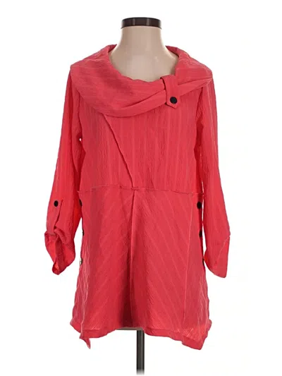 Pre-owned Ali Miles 3/4 Sleeve Blouse In Red