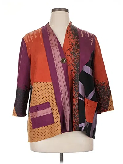 Pre-owned Ali Miles Blazer Jacket In Purple