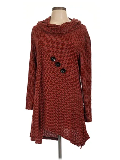 Pre-owned Ali Miles Long Sleeve Top Red Cowl Neck Tops
