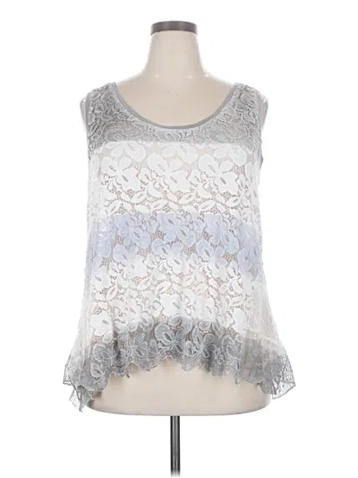 Pre-owned Ali Miles Sleeveless Blouse In Silver