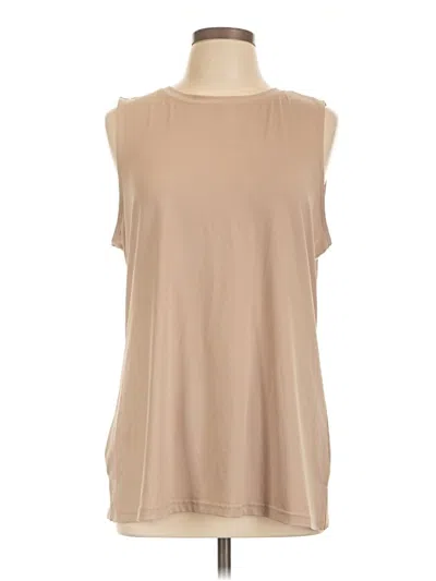 Pre-owned Ali Miles Sleeveless Blouse In Tan