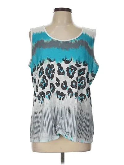 Pre-owned Ali Miles Sleeveless Blouse In Teal