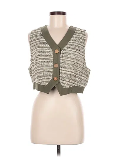 Pre-owned Ali Miles Vest In Green