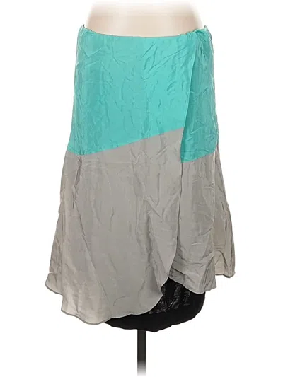 Pre-owned Ali Ro Silk Skirt In Teal