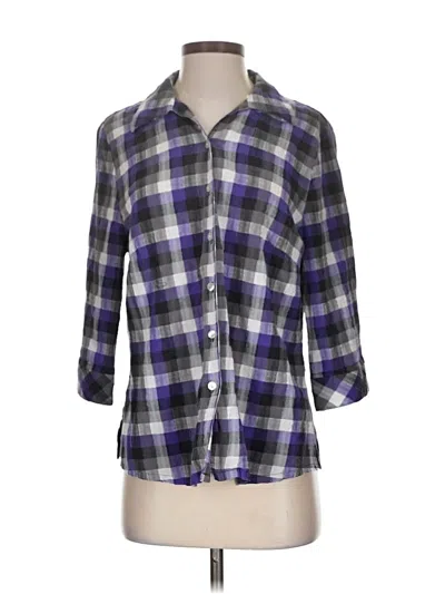 Pre-owned Alia 3/4 Sleeve Button Down Shirt In Purple