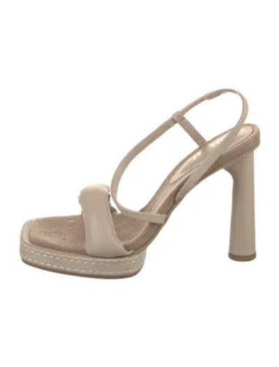 Pre-owned Alias Mae Animal Print Whipstitch Trim Slingback Sandals In Neutral