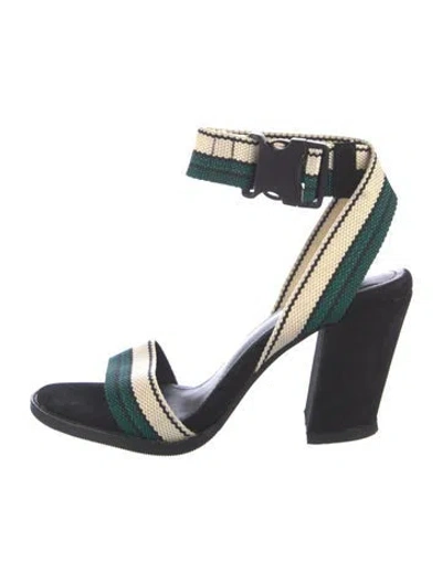 Pre-owned Alias Mae Canvas Printed Sandals In Black