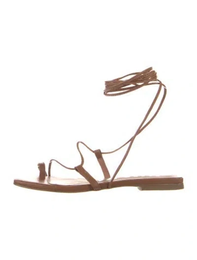 Pre-owned Alias Mae Leather Gladiator Sandals In Brown
