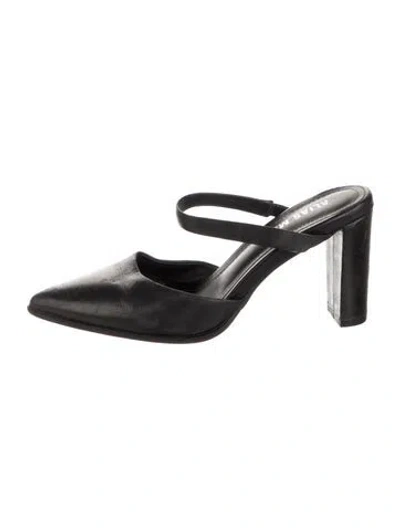 Pre-owned Alias Mae Leather Mules In Black