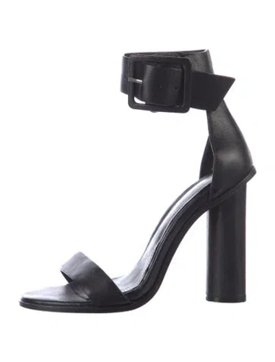 Pre-owned Alias Mae Leather Sandals In Black