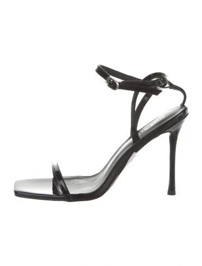 Pre-owned Alias Mae Leather Sandals In Black