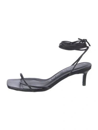 Pre-owned Alias Mae Leather Sandals In Black