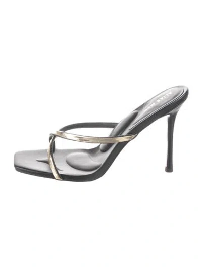 Pre-owned Alias Mae Leather Slides In Black