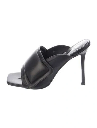 Pre-owned Alias Mae Leather Slides In Black