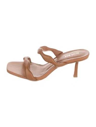 Pre-owned Alias Mae Leather Slides In Brown