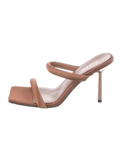 Pre-owned Alias Mae Leather Slides In Brown