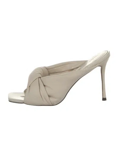 Pre-owned Alias Mae Leather Slides In Neutral