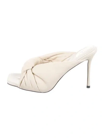 Pre-owned Alias Mae Leather Slides In Neutral