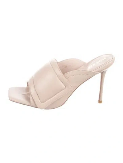 Pre-owned Alias Mae Leather Slides In Neutral