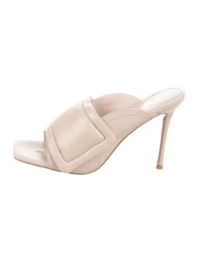 Pre-owned Alias Mae Leather Slides In Neutral