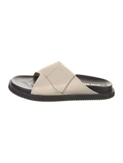 Pre-owned Alias Mae Leather Slides In Neutrals