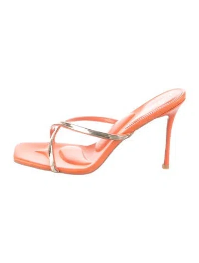 Pre-owned Alias Mae Leather Slides In Orange