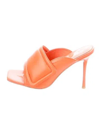 Pre-owned Alias Mae Leather Slides In Orange