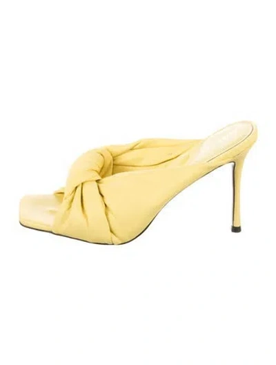 Pre-owned Alias Mae Leather Slides In Yellow