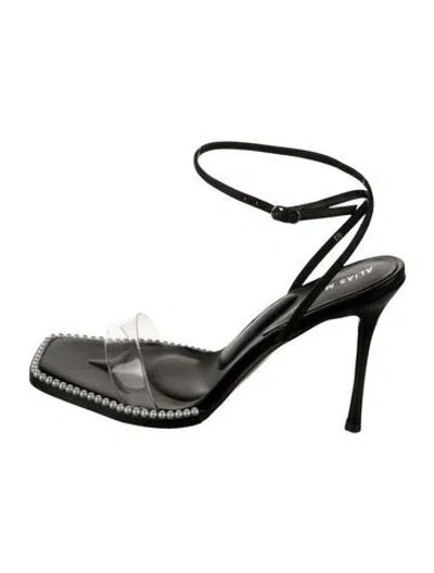 Pre-owned Alias Mae Leather Slingback Sandals In Silver