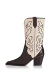 ALIAS MAE MARLEY BOOT IN CHOCOLATE & CREAM LEATHER