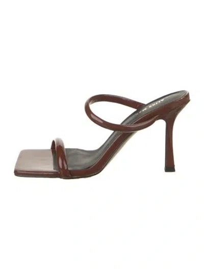 Pre-owned Alias Mae Patent Leather Slides In Brown