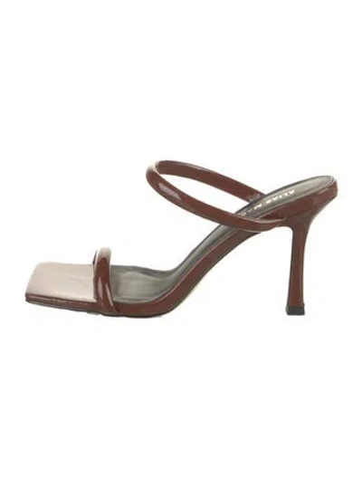 Pre-owned Alias Mae Patent Leather Slides In Brown