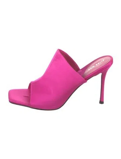 Pre-owned Alias Mae Satin Slides In Pink