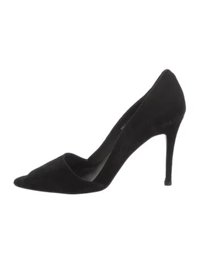 Pre-owned Alias Mae Suede D'orsay Pumps In Black